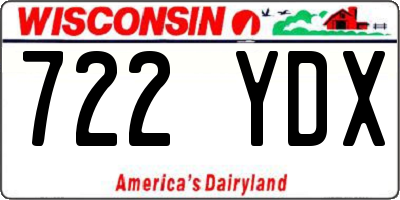 WI license plate 722YDX