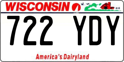 WI license plate 722YDY
