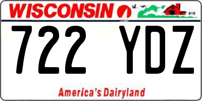 WI license plate 722YDZ