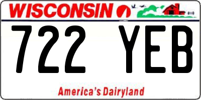 WI license plate 722YEB