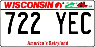 WI license plate 722YEC