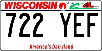 WI license plate 722YEF