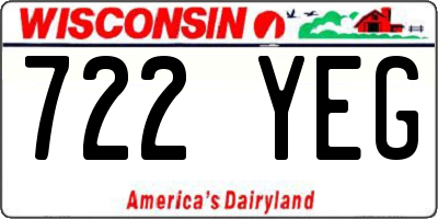WI license plate 722YEG