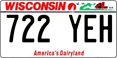 WI license plate 722YEH