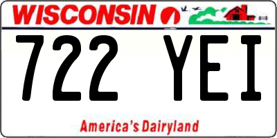WI license plate 722YEI