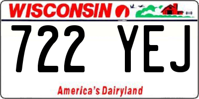 WI license plate 722YEJ