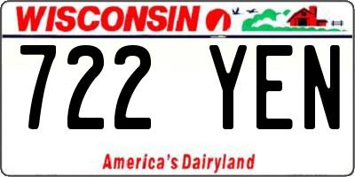 WI license plate 722YEN