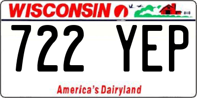 WI license plate 722YEP
