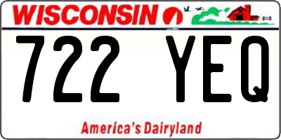 WI license plate 722YEQ