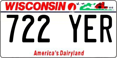 WI license plate 722YER
