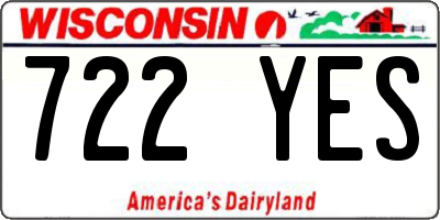 WI license plate 722YES