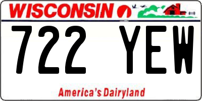 WI license plate 722YEW