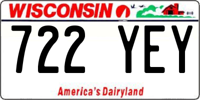 WI license plate 722YEY