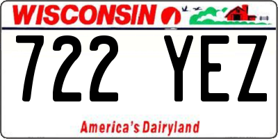 WI license plate 722YEZ
