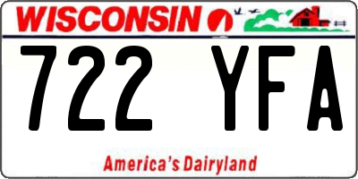 WI license plate 722YFA