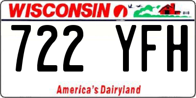 WI license plate 722YFH