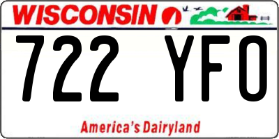WI license plate 722YFO