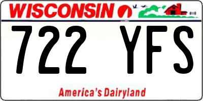 WI license plate 722YFS