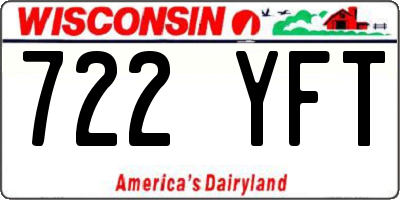 WI license plate 722YFT