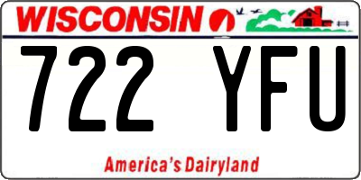 WI license plate 722YFU