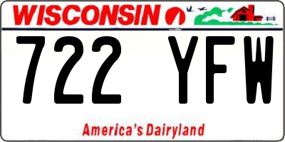WI license plate 722YFW