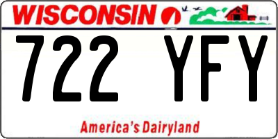 WI license plate 722YFY