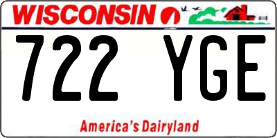 WI license plate 722YGE