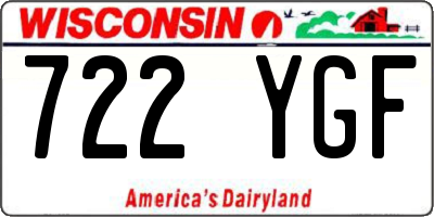 WI license plate 722YGF