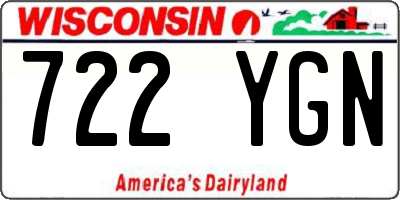 WI license plate 722YGN