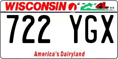 WI license plate 722YGX