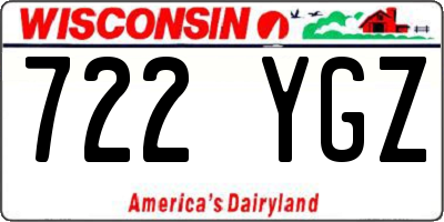 WI license plate 722YGZ