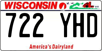 WI license plate 722YHD