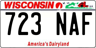 WI license plate 723NAF