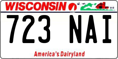 WI license plate 723NAI