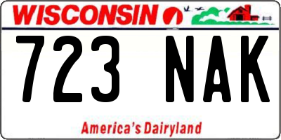 WI license plate 723NAK