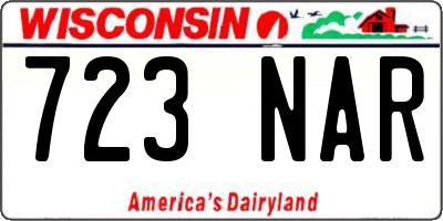 WI license plate 723NAR