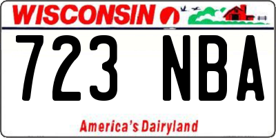 WI license plate 723NBA