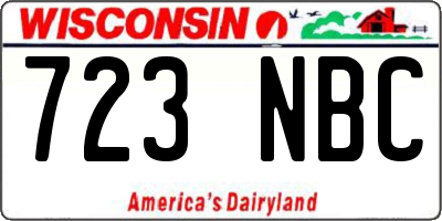 WI license plate 723NBC
