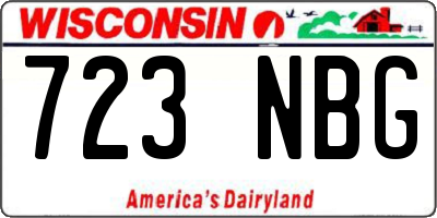 WI license plate 723NBG