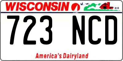 WI license plate 723NCD