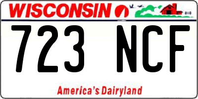 WI license plate 723NCF