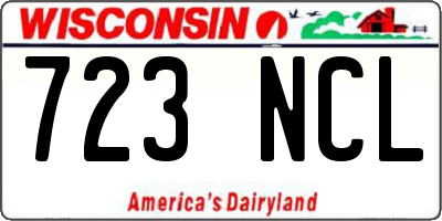 WI license plate 723NCL