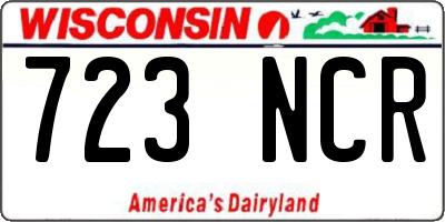 WI license plate 723NCR