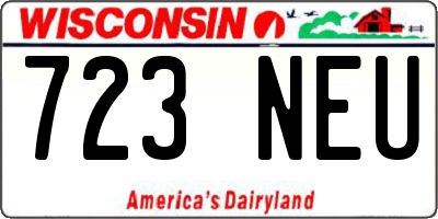 WI license plate 723NEU