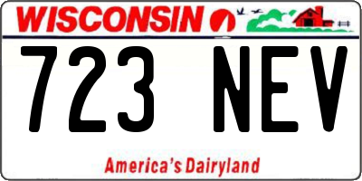 WI license plate 723NEV