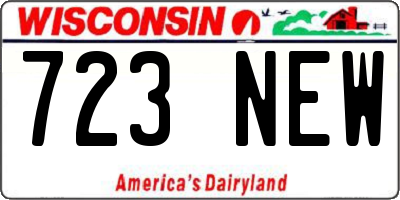 WI license plate 723NEW