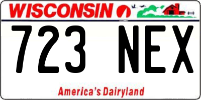 WI license plate 723NEX