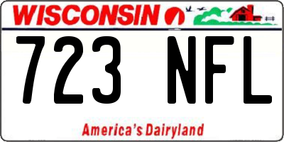 WI license plate 723NFL