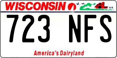 WI license plate 723NFS