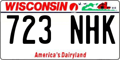 WI license plate 723NHK